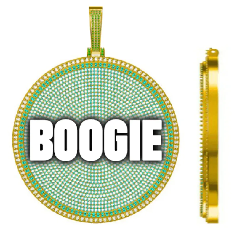 CUSTOM LETTER NECKLACE 3D BIG DISC sold by The GUU Shop