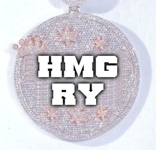 CUSTOM LETTER NECKLACE 3D BIG CROWN DISC sold by The GUU Shop