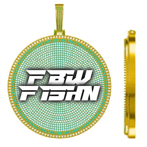 CUSTOM LETTER NECKLACE 3D BIG DISC sold by The GUU Shop