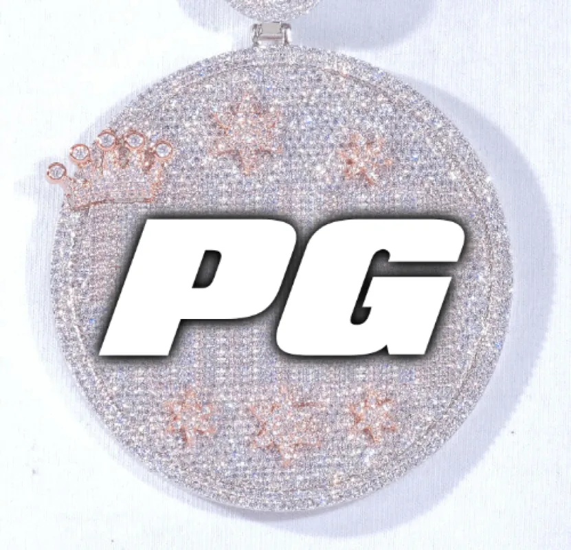 CUSTOM LETTER NECKLACE 3D BIG CROWN DISC made by The GUU Shop