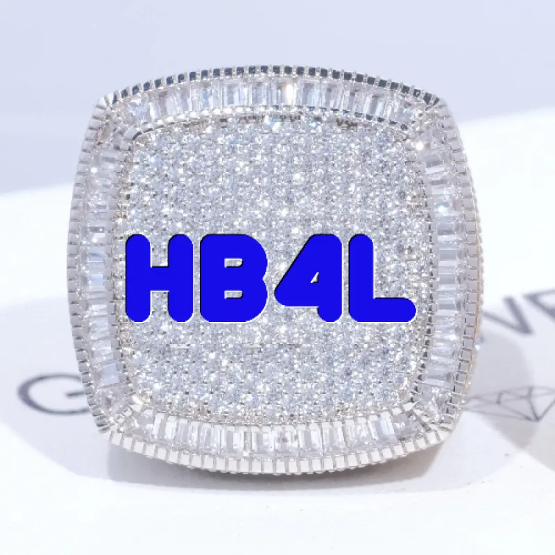 CUSTOM LETTER 3D ICED RING sold by The GUU Shop