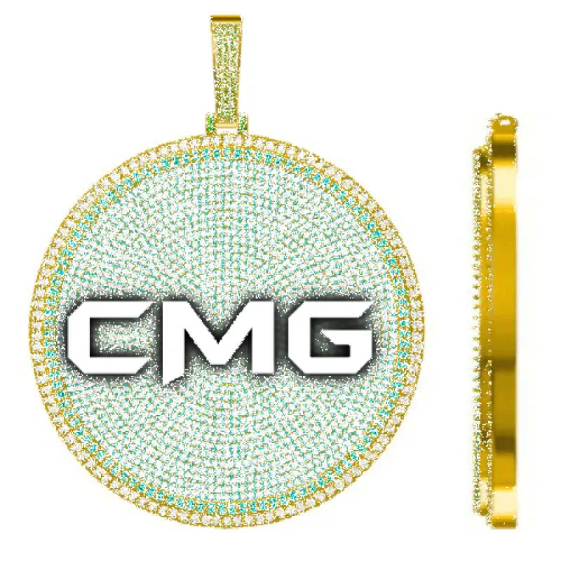 CUSTOM LETTER NECKLACE 3D BIG DISC sold by The GUU Shop