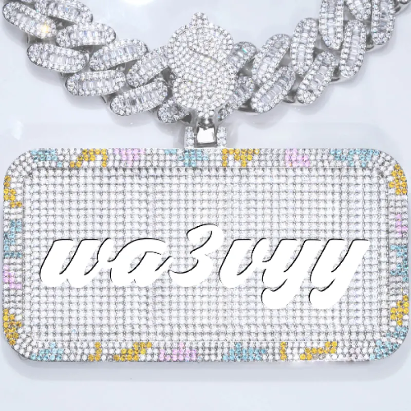 CUSTOM LETTER NECKLACE 3D COLORFUL SQUARE sold by The GUU Shop