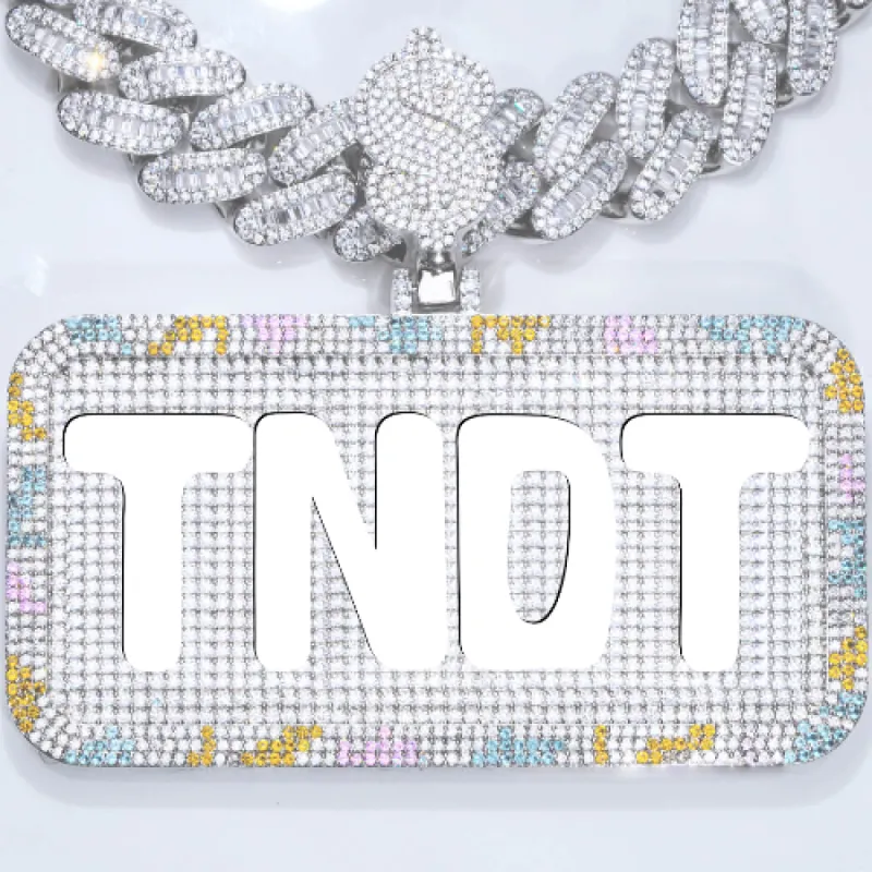 CUSTOM LETTER NECKLACE 3D COLORFUL SQUARE sold by The GUU Shop