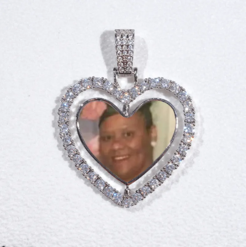 3D Spinning 2-Faced Heart Custom Picture Pendant sold by The GUU Shop