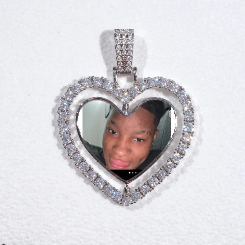 3D Spinning 2-Faced Heart Custom Picture Pendant sold by The GUU Shop