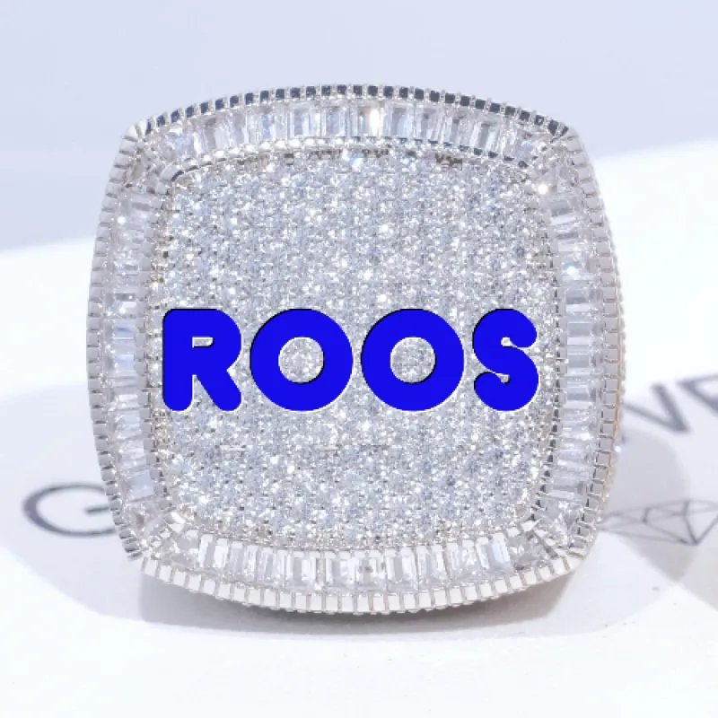 CUSTOM LETTER 3D ICED RING sold by The GUU Shop