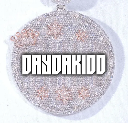 CUSTOM LETTER NECKLACE 3D BIG CROWN DISC sold by The GUU Shop