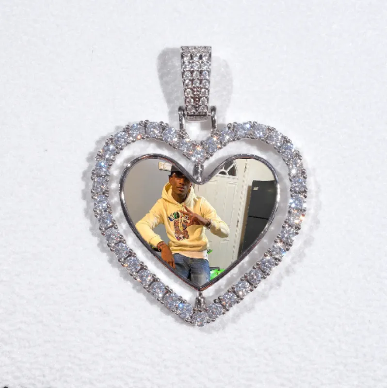 3D Spinning 2-Faced Heart Custom Picture Pendant sold by The GUU Shop