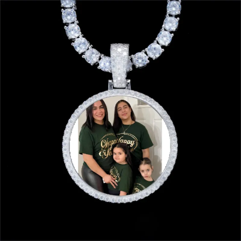 925S & VVS Moissanite 3D Circle Custom Picture Pendant sold by The GUU Shop