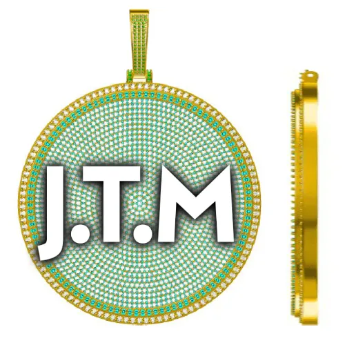 CUSTOM LETTER NECKLACE 3D BIG DISC sold by The GUU Shop