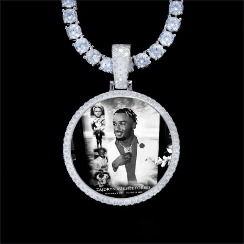 925S & VVS Moissanite 3D Circle Custom Picture Pendant sold by The GUU Shop