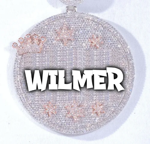 CUSTOM LETTER NECKLACE 3D BIG CROWN DISC sold by The GUU Shop