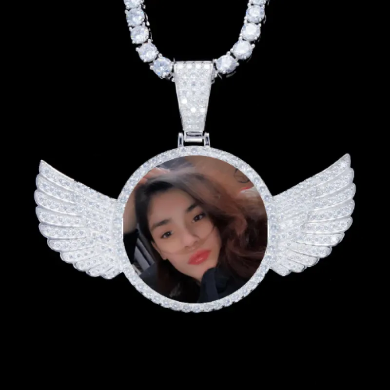 925S & VVS Moissanite 3D Wing Custom Picture Pendant sold by The GUU Shop