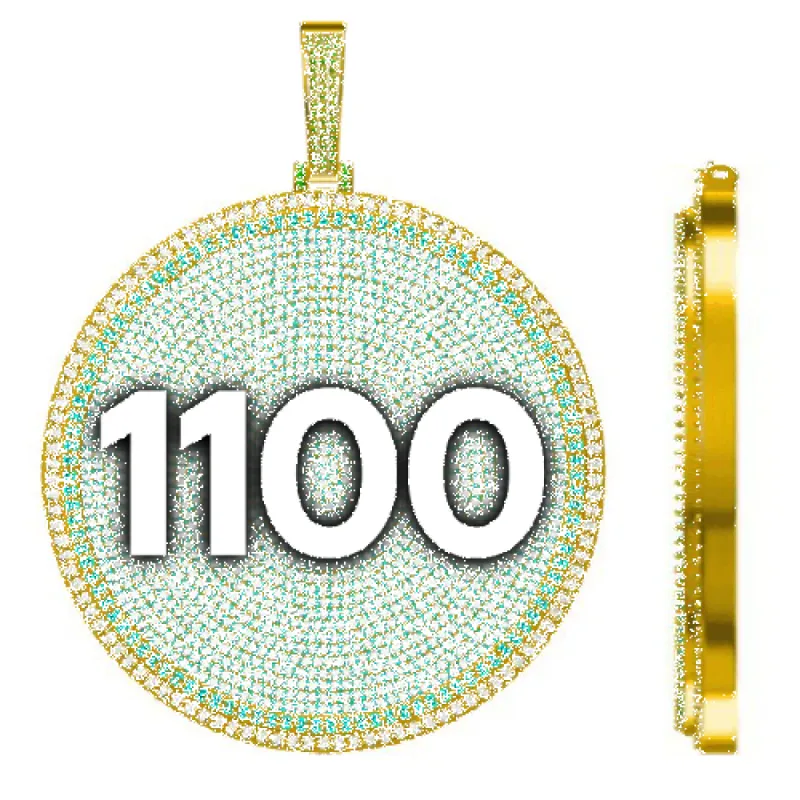 CUSTOM LETTER NECKLACE 3D BIG DISC sold by The GUU Shop