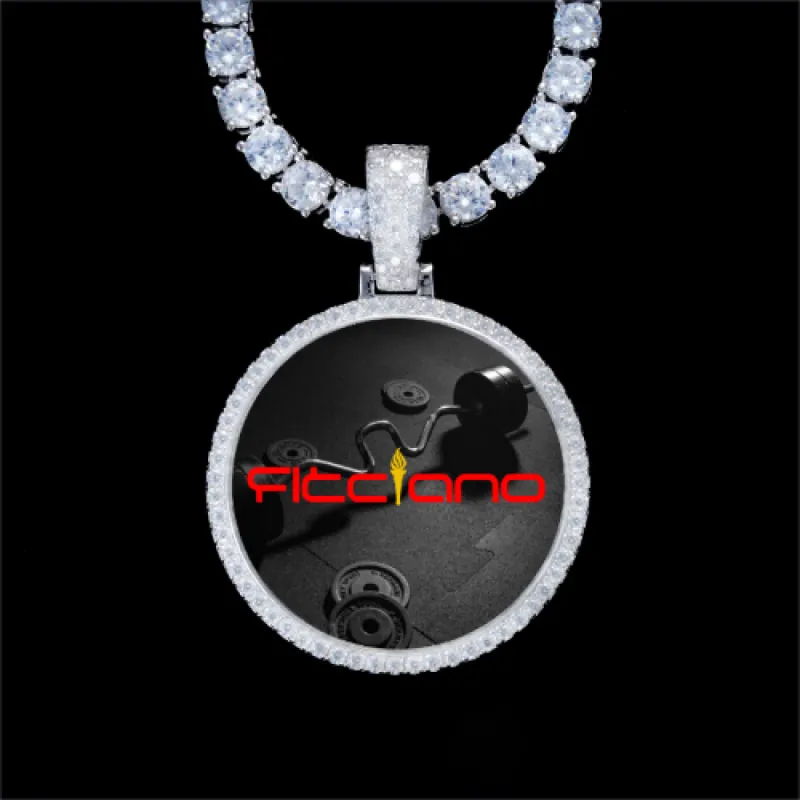 925S & VVS Moissanite 3D Circle Custom Picture Pendant sold by The GUU Shop