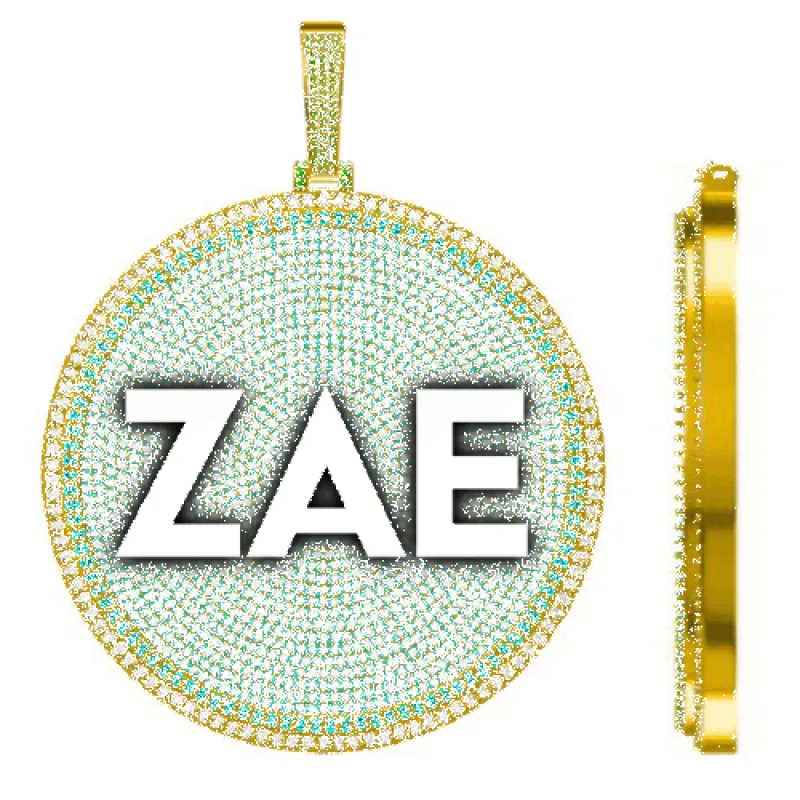 CUSTOM LETTER NECKLACE 3D BIG DISC sold by The GUU Shop