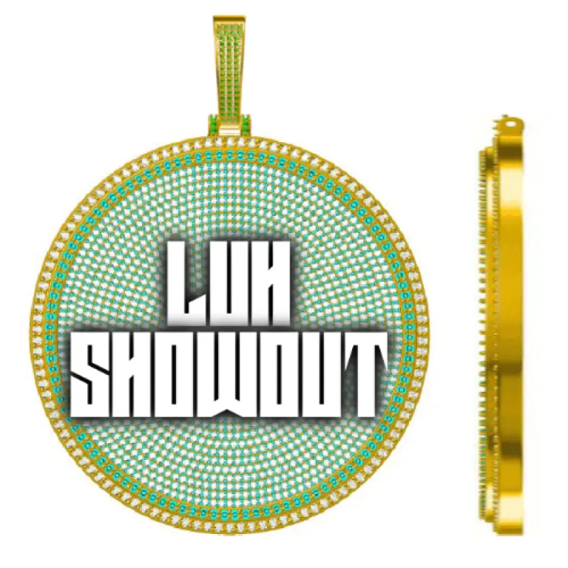 CUSTOM LETTER NECKLACE 3D BIG DISC sold by The GUU Shop