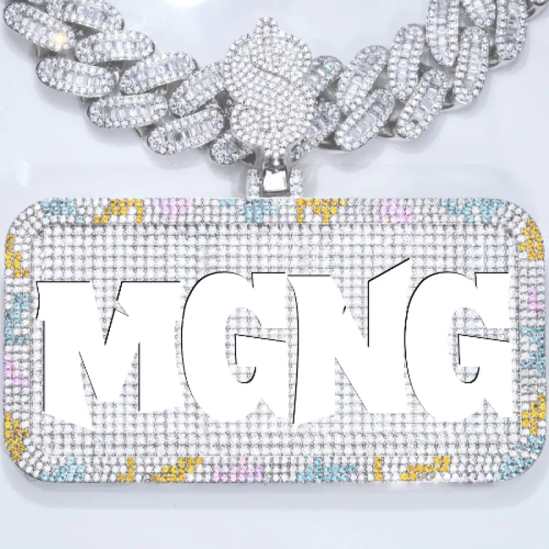 CUSTOM LETTER NECKLACE 3D COLORFUL SQUARE sold by The GUU Shop