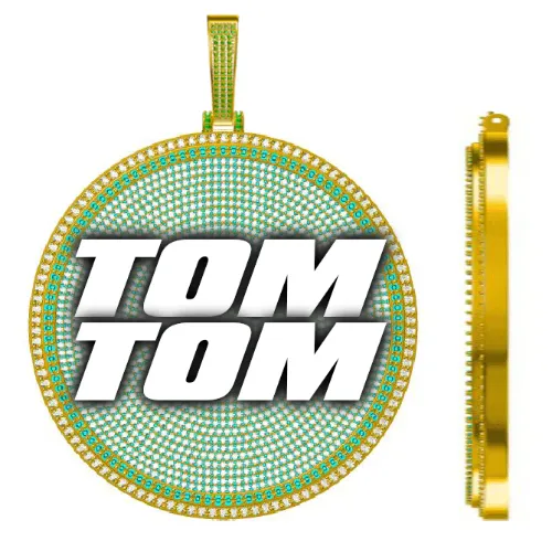 CUSTOM LETTER NECKLACE 3D BIG DISC sold by The GUU Shop