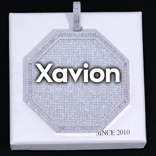 CUSTOM LETTER NECKLACE 3D BIG OCTAGON sold by The GUU Shop