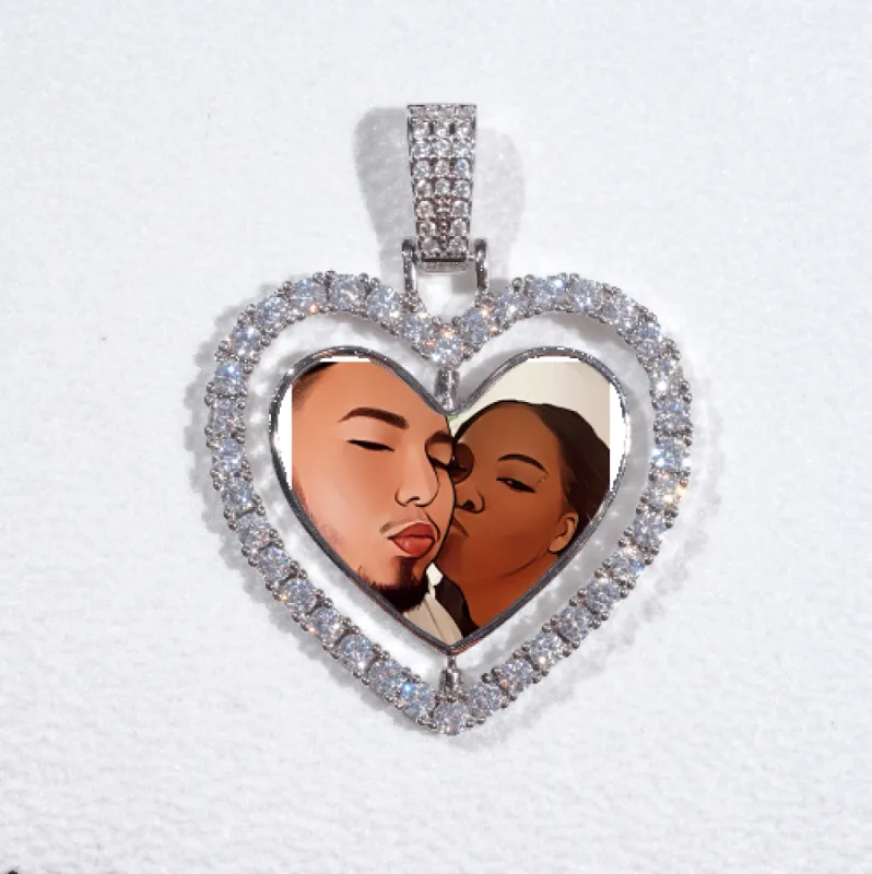3D Spinning 2-Faced Heart Custom Picture Pendant sold by The GUU Shop