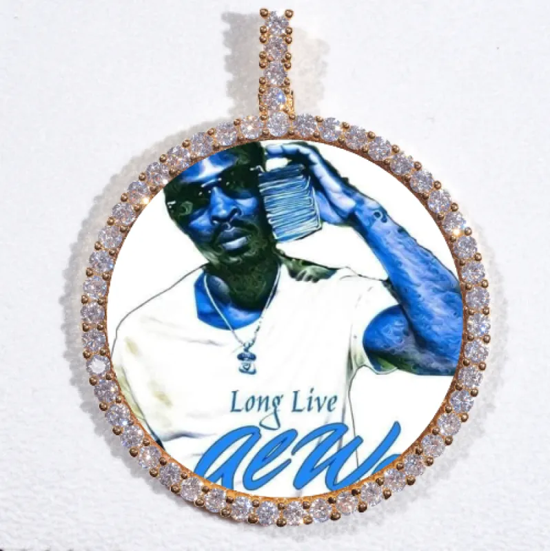 LARGE 3D CIRCLE CUSTOM PICTURE PENDANT sold by The GUU Shop