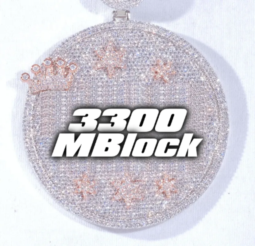 CUSTOM LETTER NECKLACE 3D BIG CROWN DISC sold by The GUU Shop