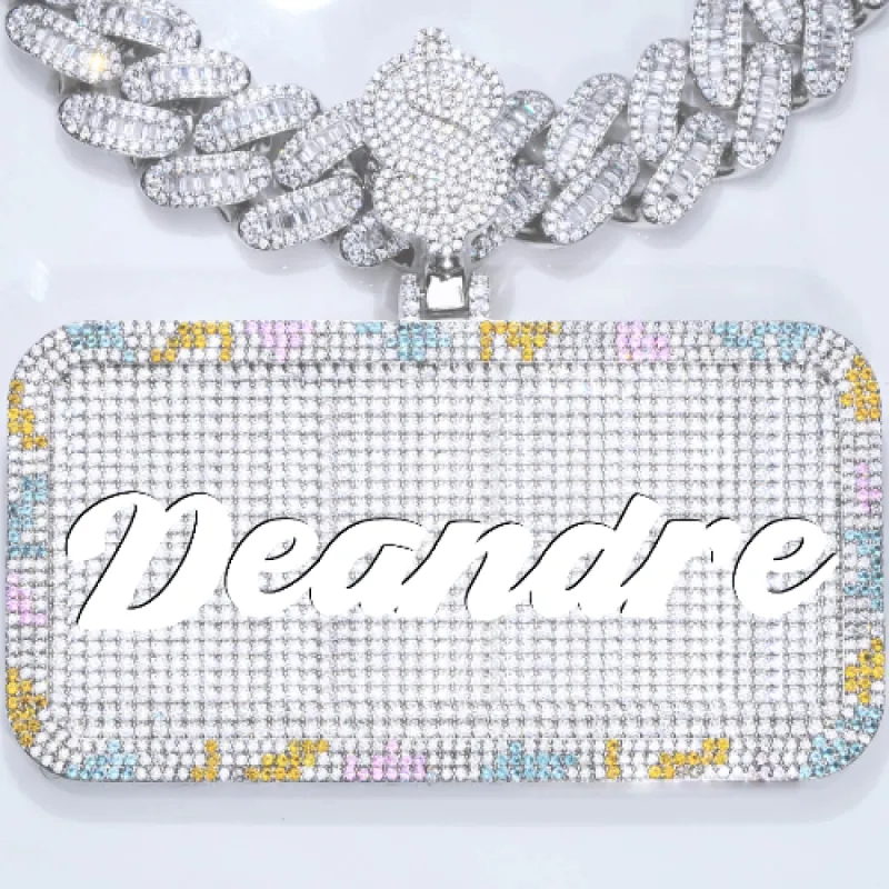 CUSTOM LETTER NECKLACE 3D COLORFUL SQUARE sold by The GUU Shop