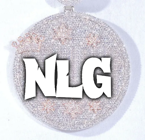 CUSTOM LETTER NECKLACE 3D BIG CROWN DISC sold by The GUU Shop