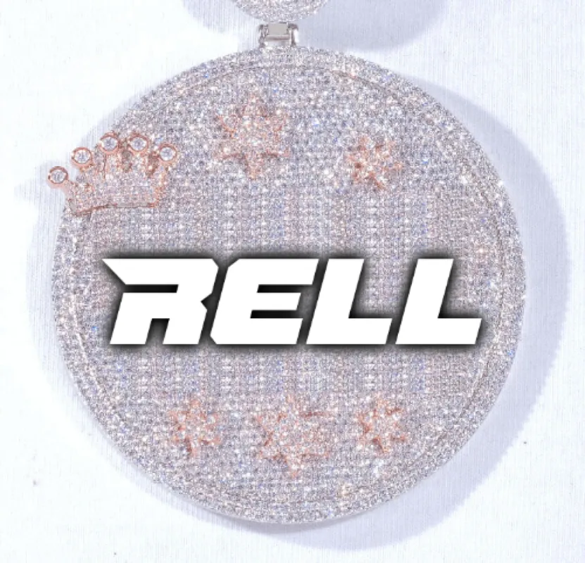 CUSTOM LETTER NECKLACE 3D BIG CROWN DISC sold by The GUU Shop