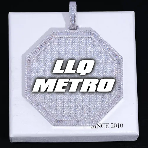 CUSTOM LETTER NECKLACE 3D BIG OCTAGON sold by The GUU Shop