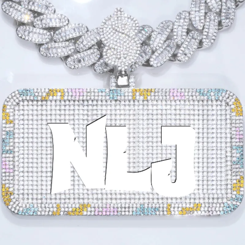 CUSTOM LETTER NECKLACE 3D COLORFUL SQUARE sold by The GUU Shop