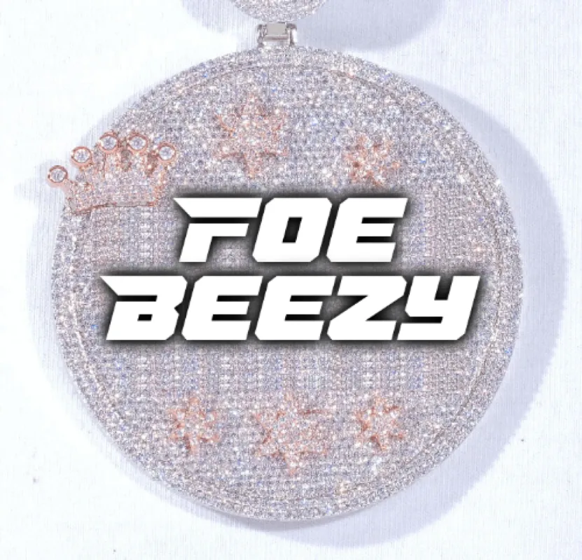 CUSTOM LETTER NECKLACE 3D BIG CROWN DISC sold by The GUU Shop