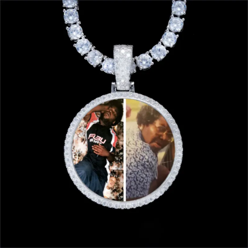 925S & VVS Moissanite 3D Circle Custom Picture Pendant sold by The GUU Shop