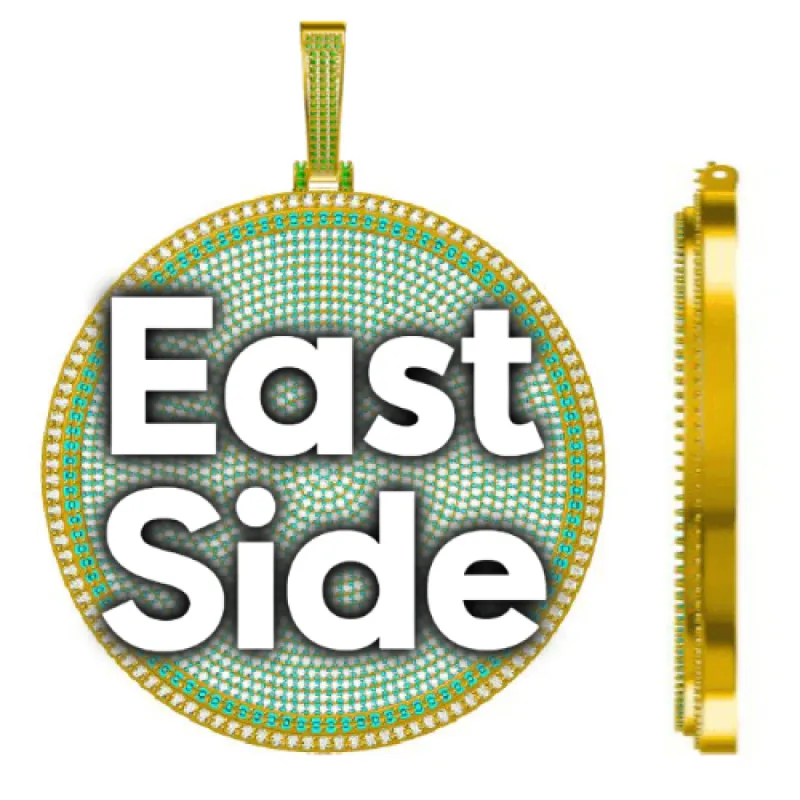 CUSTOM LETTER NECKLACE 3D BIG DISC sold by The GUU Shop