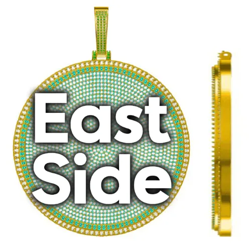 CUSTOM LETTER NECKLACE 3D BIG DISC sold by The GUU Shop