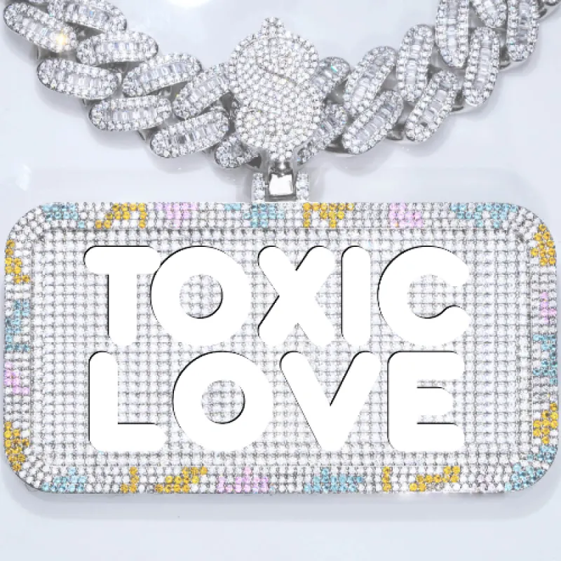 CUSTOM LETTER NECKLACE 3D COLORFUL SQUARE sold by The GUU Shop