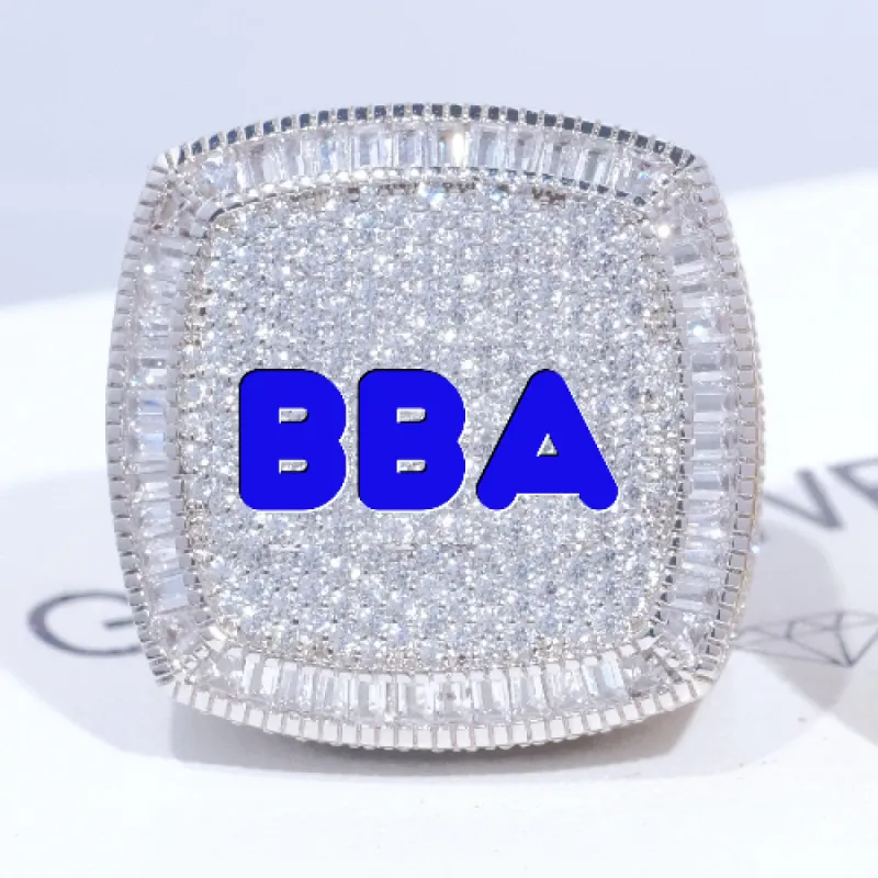 CUSTOM LETTER 3D ICED RING sold by The GUU Shop