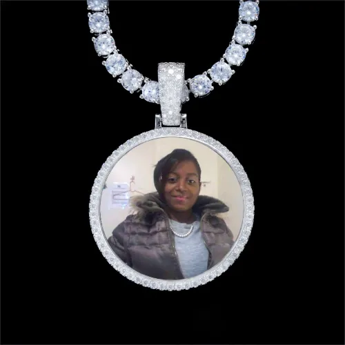 925S & VVS Moissanite 3D Circle Custom Picture Pendant sold by The GUU Shop