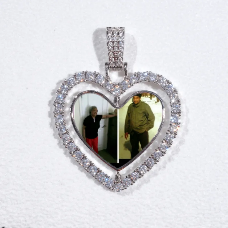 3D Spinning 2-Faced Heart Custom Picture Pendant sold by The GUU Shop