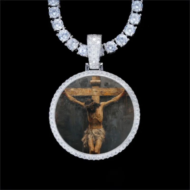 925S & VVS Moissanite 3D Circle Custom Picture Pendant sold by The GUU Shop