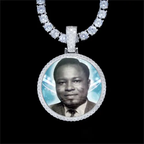 925S & VVS Moissanite 3D Circle Custom Picture Pendant sold by The GUU Shop