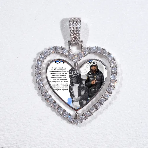 3D Spinning 2-Faced Heart Custom Picture Pendant sold by The GUU Shop