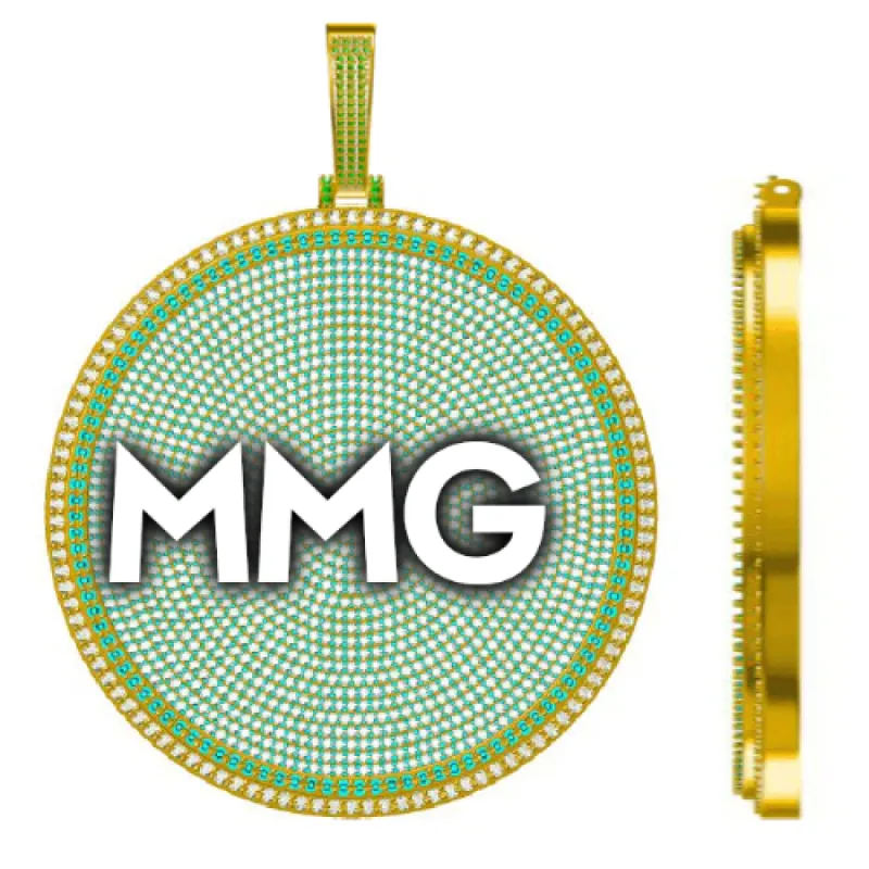 CUSTOM LETTER NECKLACE 3D BIG DISC sold by The GUU Shop