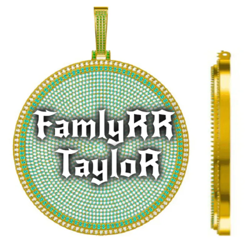 CUSTOM LETTER NECKLACE 3D BIG DISC sold by The GUU Shop