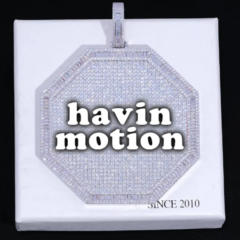 CUSTOM LETTER NECKLACE 3D BIG OCTAGON sold by The GUU Shop