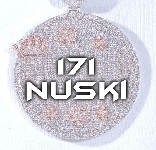 CUSTOM LETTER NECKLACE 3D BIG CROWN DISC sold by The GUU Shop