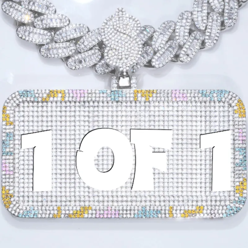 CUSTOM LETTER NECKLACE 3D COLORFUL SQUARE sold by The GUU Shop