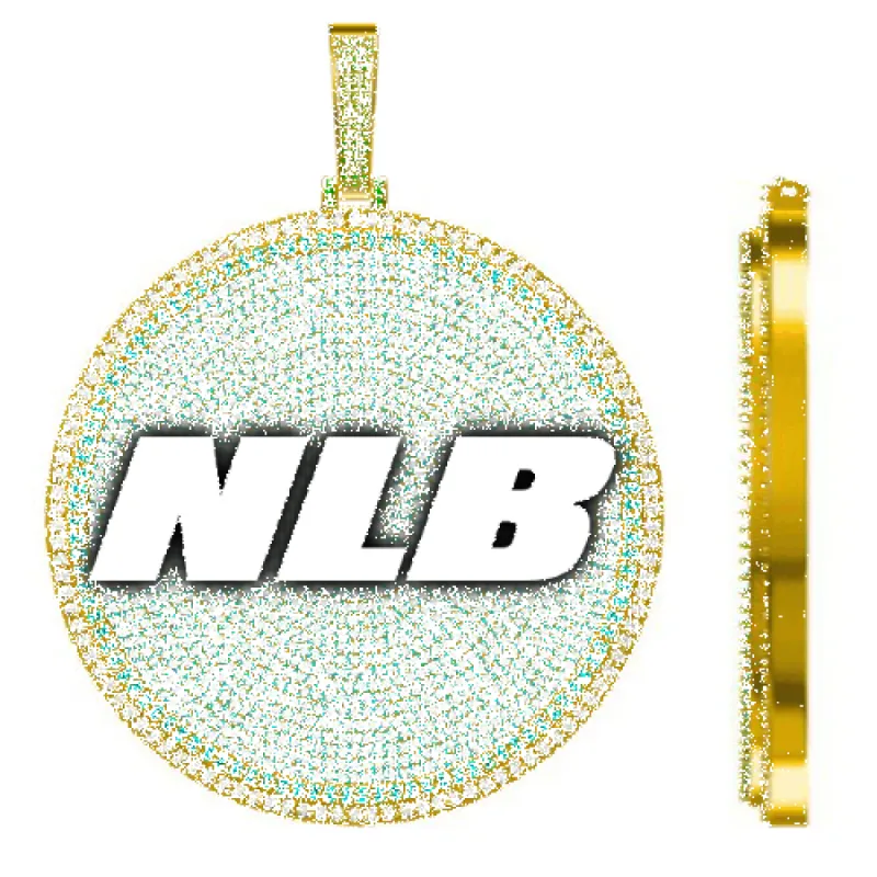 CUSTOM LETTER NECKLACE 3D BIG DISC sold by The GUU Shop